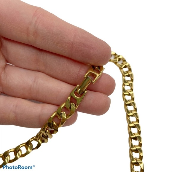 Monet Gold Tone Thick Chain Black Bead Necklace - Picture 5 of 8